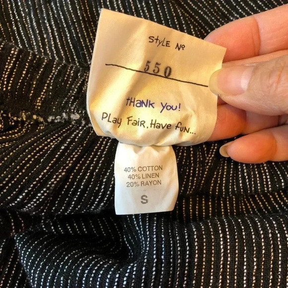 Alegre Linen Blend Play Fair Have Fun  Hand Painted Summer Maxi Skirt size S - Picture 8 of 9